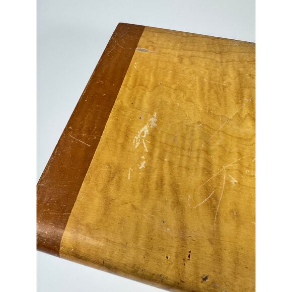 Vintage Vintage Streamlined Design Wooden Jewelry Box with Red Bakelite Handle - Picture 5 of 10